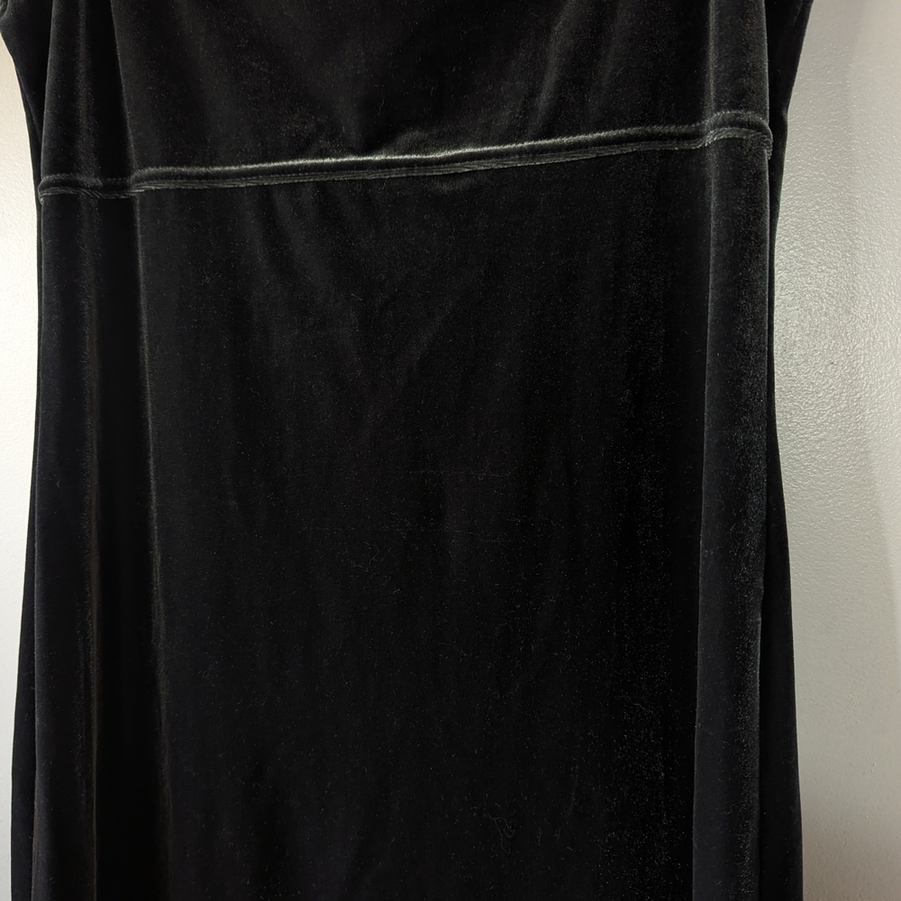 Vintage Gray Velvet Midi Dress - Picture 3 of 5